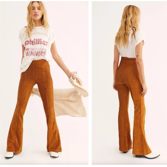 Free People Velvet Pull On Flare - Picture 1 of 4